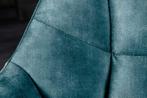 Eetkamerbank PAPILLON 165cm petrol fluweel met rugleuningen, Ophalen of Verzenden, Nieuw