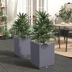 vidaXL Plantenbakken 2 st 30x30x37 cm polypropeen blauwgrijs, Tuin en Terras, Bloembakken en Plantenbakken, Kunststof, Verzenden