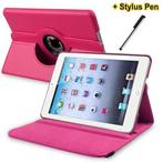 Ipad mini 1 2 3 roze 360 draai case hoes map + stylus