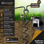 KESSER® 4x grondanker - Inc. Spanbanden - 40cm - RVS - Zwart, Verzenden, Nieuw