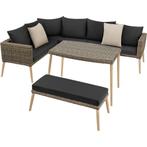 Wicker lounge Pula met aluminium frame - natuur, Verzenden, Nieuw