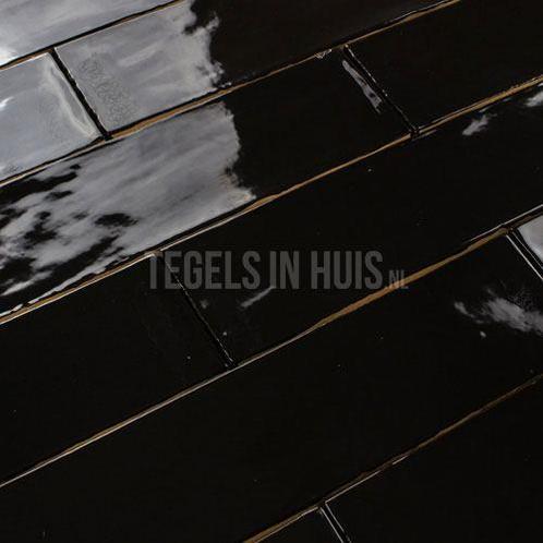 Equipe wandtegel masia zwart glans 7,5x30cm langwerpige, Doe-het-zelf en Verbouw, Tegels, Wandtegels, Nieuw, 10 m² of meer, Keramiek