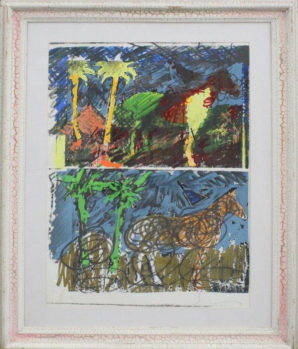 Mario Schifano (1934-1998) - Cavalli e Palme, Antiek en Kunst, Antiek | Overige Antiek