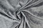 Crushed velvet stof - Donkergrijs - Per meter, 120 cm of meer, Ophalen of Verzenden, Polyester, Grijs