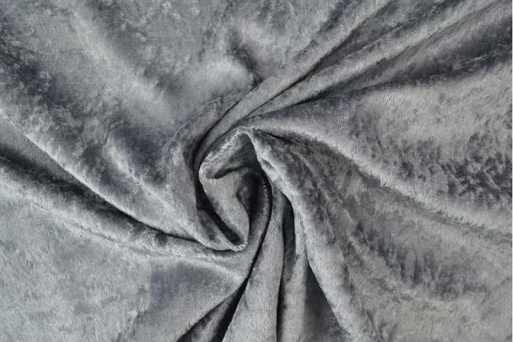 Crushed velvet stof - Donkergrijs - Per meter, Hobby en Vrije tijd, Stoffen en Lappen, 120 cm of meer, 200 cm of meer, Grijs, Nieuw