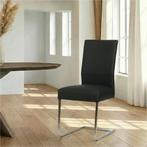 Leren eetkamerstoel Remix - Toledo Nero (zwart) - Sledepoot, Ophalen of Verzenden, Nieuw, Leer, Industrieel, Modern