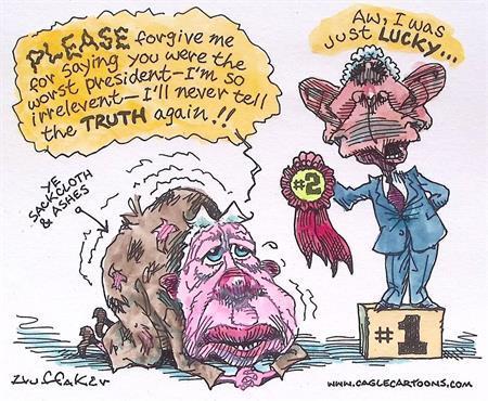 Pentekening Amerika - Carter en Bush (lijst optie), Antiek en Kunst, Kunst | Tekeningen en Foto's, Verzenden