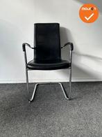 Kusch & Co Ona Plaza - Vergaderstoel Zwart Leer - Slede Onde, Vergader- of Presentatieruimte, Ophalen of Verzenden, Gebruikt, Stoel