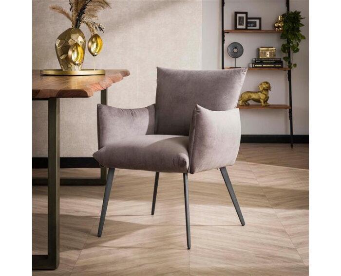 Eetkamerfauteuil lobby Velvet - Antraciet | Meubelplaats, Huis en Inrichting, Stoelen, Nieuw, Ophalen of Verzenden