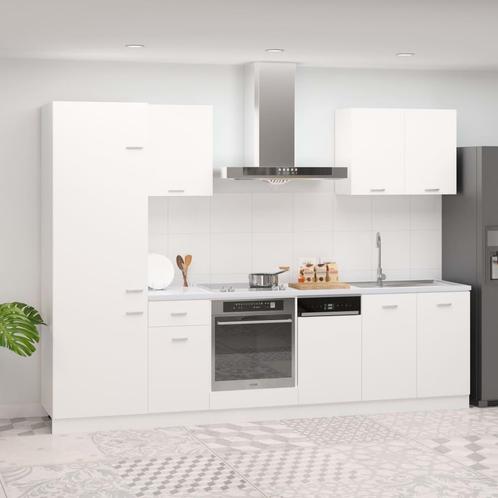 vidaXL 7-delige Keukenkastenset Lyon bewerkt hout wit, Huis en Inrichting, Keuken | Keukenelementen, Wit, Nieuw, Verzenden
