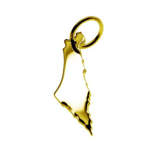 Gouden Landkaart Israël ketting hanger, Sieraden, Tassen en Uiterlijk, Kettinghangers, Verzenden