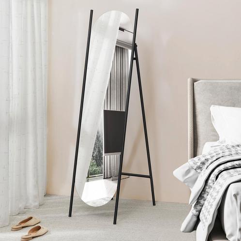 [en.casa] Spiegel vrijstaand Fardella 150x41x59,5 cm zwart, Huis en Inrichting, Woonaccessoires | Spiegels, Nieuw, Verzenden