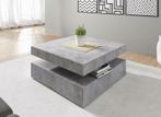 Salontafel betonlook wit eiken | Draaibaar vierkant 78x78x34