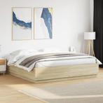 vidaXL Bedframe bewerkt hout sonoma eikenkleurig 180x200 cm, Huis en Inrichting, Slaapkamer | Bedden, Eenpersoons, Bruin, Verzenden