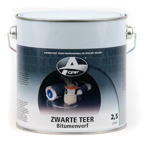 OAF Zwarte Teer (Bitumenverf) 2,5 ltr, Doe-het-zelf en Verbouw, Verf, Beits en Lak, Nieuw, Verzenden