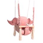 Luxe houten olifant handgemaakte roze babyschommel/, Nieuw, Ophalen of Verzenden