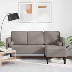 vidaXL Bank 3-zits L-vormig 160 cm stof taupe, Verzenden, Minder dan 150 cm, Stof, Driepersoons
