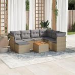 vidaXL 8-delige Loungeset met kussens poly rattan gemengd, Verzenden, Nieuw, Rotan, Loungeset