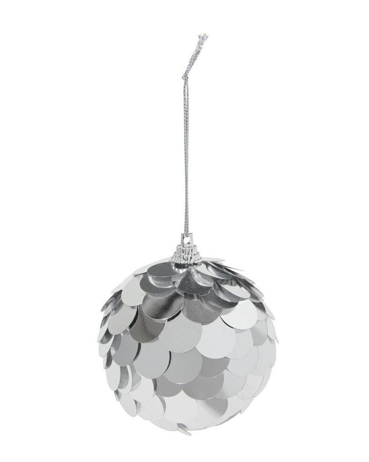 HEMA Kerstbal zilver pailletten 3+1 gratis met HP, Diversen, Kerst, Nieuw, Verzenden