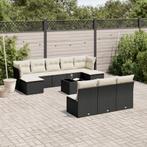 vidaXL 11-delige Loungeset met kussens poly rattan zwart, Tuin en Terras, Tuinsets en Loungesets, Verzenden, Nieuw, Loungeset