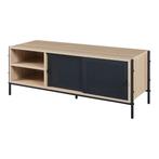 TV meubel Tysnes 120x40x45 cm eikenkleurig en zwart [en.casa, Huis en Inrichting, Kasten | Televisiemeubels, Verzenden, Nieuw