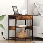 vidaXL Bedside kasten 2 pcs Gerookt eiken 41 x 31 x 51 cm, Minder dan 45 cm, Verzenden, Nieuw, Minder dan 55 cm