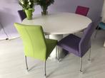 Set van 4 leren eetkamerstoelen - met wieltjes - diverse kle, Overige kleuren, Nieuw, Leer, Ophalen of Verzenden