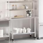 vidaXL Keukenwerktafel met bovenschap 110x55x150 cm, Verzenden