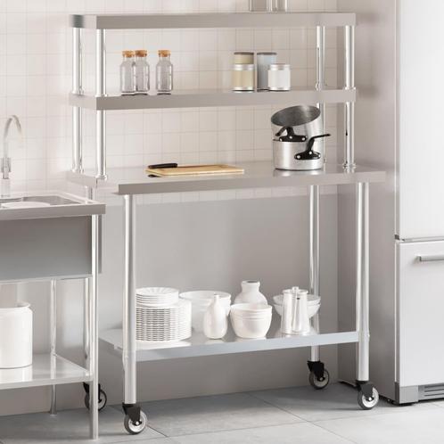 vidaXL Keukenwerktafel met bovenschap 110x55x150 cm, Zakelijke goederen, Horeca | Overige, Verzenden