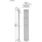 Designradiator Sapho Pilon Recht 27x180 cm 660W incl. 4, Ophalen of Verzenden, Nieuw