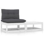 Witte Loungeset met Kussens - Retourdeal - Comfortabel re..., Tuin en Terras, Tuinsets en Loungesets, Ophalen of Verzenden, Nieuw