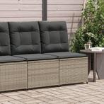 vidaXL Tuinbank verstelbaar met kussens poly rattan grijs, Verzenden, Nieuw, Rotan