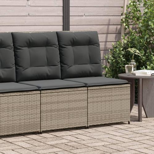 vidaXL Tuinbank verstelbaar met kussens poly rattan grijs, Tuin en Terras, Tuinsets en Loungesets, Nieuw, Rotan, Verzenden