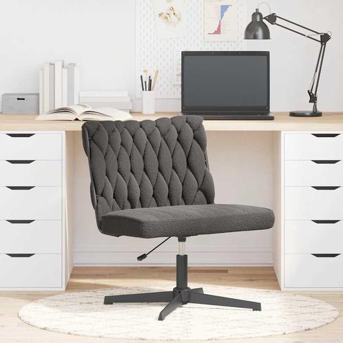 vidaXL Bureaustoel donkergrijs gekrulde wolachtige stof, Huis en Inrichting, Stoelen, Grijs, Nieuw, Verzenden