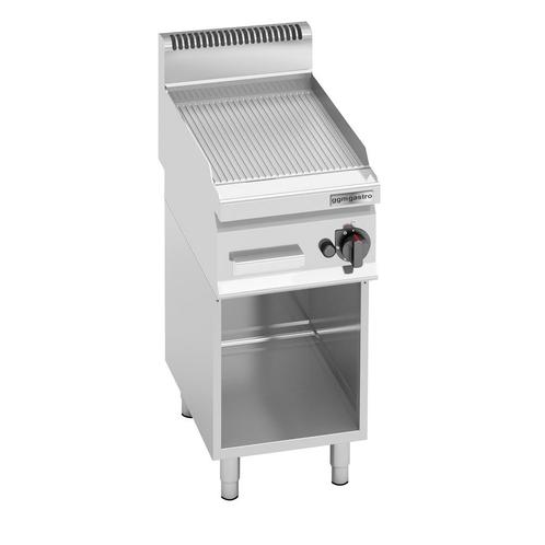 GGM Gastro | Gas grillplaat - 4 kW - Gegroefd - incl. |, Witgoed en Apparatuur, Grillplaten, Nieuw, Verzenden