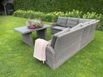 Mooie grote diningeset/loungeset met hoge tafel, Loungeset, Wicker, Bank, 8 zitplaatsen