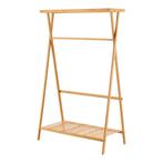 [en.casa] Bamboe kledingrek Horten 140x90x45 cm houtkleurig, Huis en Inrichting, Kasten | Kledingkasten, Verzenden, Nieuw
