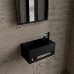 Fonteinset BWS Solid Surface Met Handdoekhouder Rechts Zwart, Doe-het-zelf en Verbouw, Sanitair, Ophalen of Verzenden, Nieuw, Overige typen