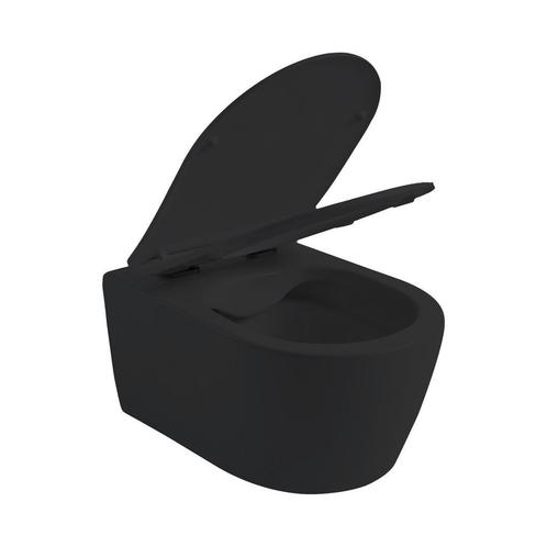 Monazo WC pack Softclose en quick release Mat zwart Met bril, Doe-het-zelf en Verbouw, Sanitair, Nieuw, Toilet, Ophalen of Verzenden