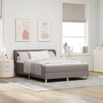 vidaXL Boxspringbed met matras stof taupe 140x200 cm, Verzenden, 140 cm, 200 cm, Stof