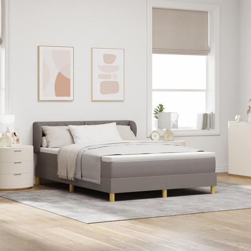 vidaXL Boxspringbed met matras stof taupe 140x200 cm, Huis en Inrichting, Slaapkamer | Bedden, 140 cm, 200 cm, Tweepersoons, Nieuw
