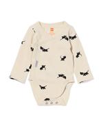 HEMA Takkie newborn meegroei overslagromper ecru, Verzenden, Nieuw