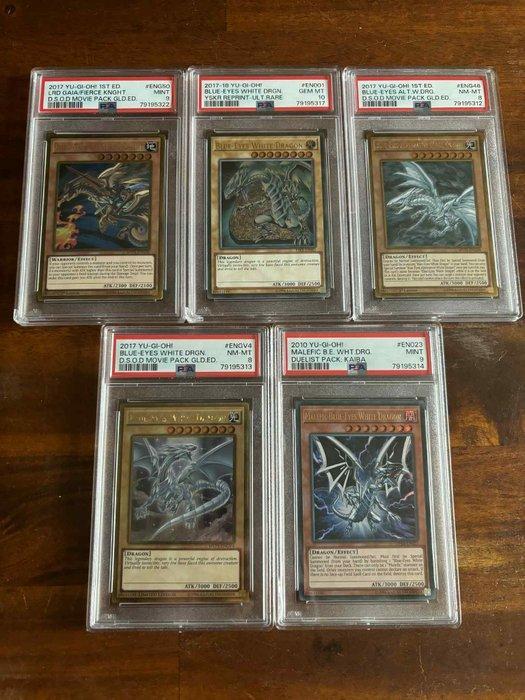 Konami - 5 Graded card - Yu-Gi-Oh! Foil - PSA, Verzamelen, Overige Verzamelen