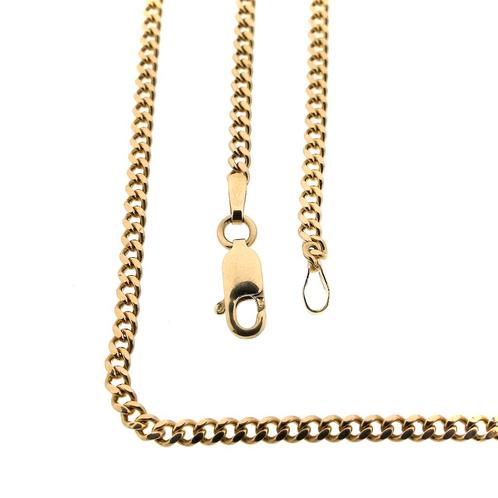 Gouden gourmet schakel ketting | 43 cm (schakelketting), Sieraden, Tassen en Uiterlijk, Kettingen, Overige kleuren, Gebruikt, Goud