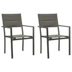 Tuinstoelen Staal/Textileen (2) Grijs - retourdeal, Tuin en Terras, Tuinstoelen, Ophalen of Verzenden, Nieuw, Metaal, Stapelbaar