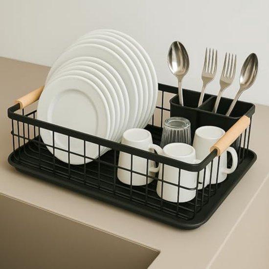 2dekans | JOHSEATY afdruiprek met houten handvat - 42 x 32, Tuin en Terras, Droogmolens en Wasrekken, Zo goed als nieuw, Ophalen of Verzenden