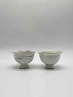 White glaze, powdered glass, well-shaped - Chawan (2) - met