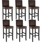 Barkruk van kunstleer - bruin, Set van 6, Huis en Inrichting, Barkrukken, Verzenden, Nieuw