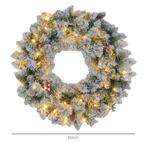 Kerstkrans Met LED-verlichting, Rode Bessen, Realistische Ui, Verzenden, Nieuw