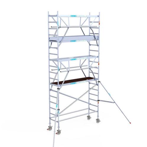 Euroscaffold steiger dubbele Voorloopleuning 75x250x6,2 WH, Doe-het-zelf en Verbouw, Steigers, Rolsteiger of Kamersteiger, Nieuw